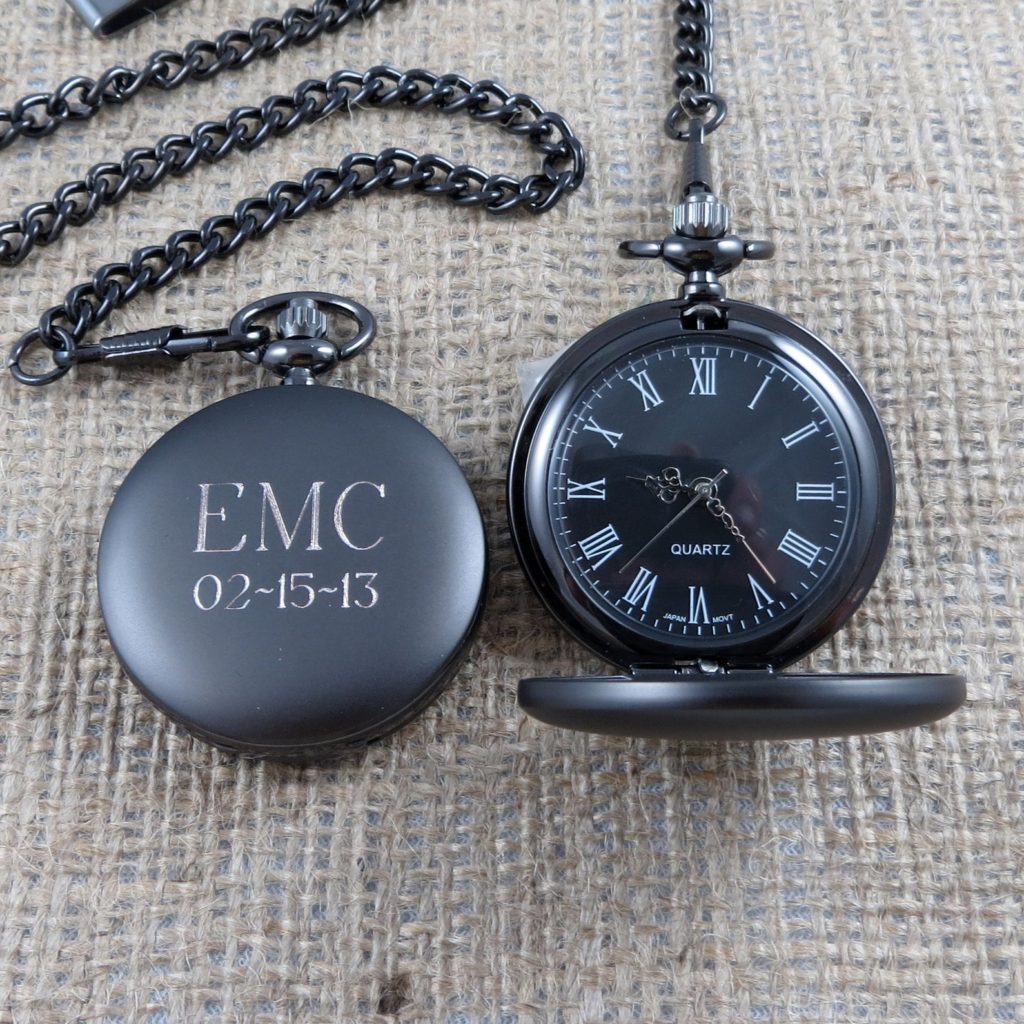 engraved pocket watch for groom on wedding day gifts for grooms
